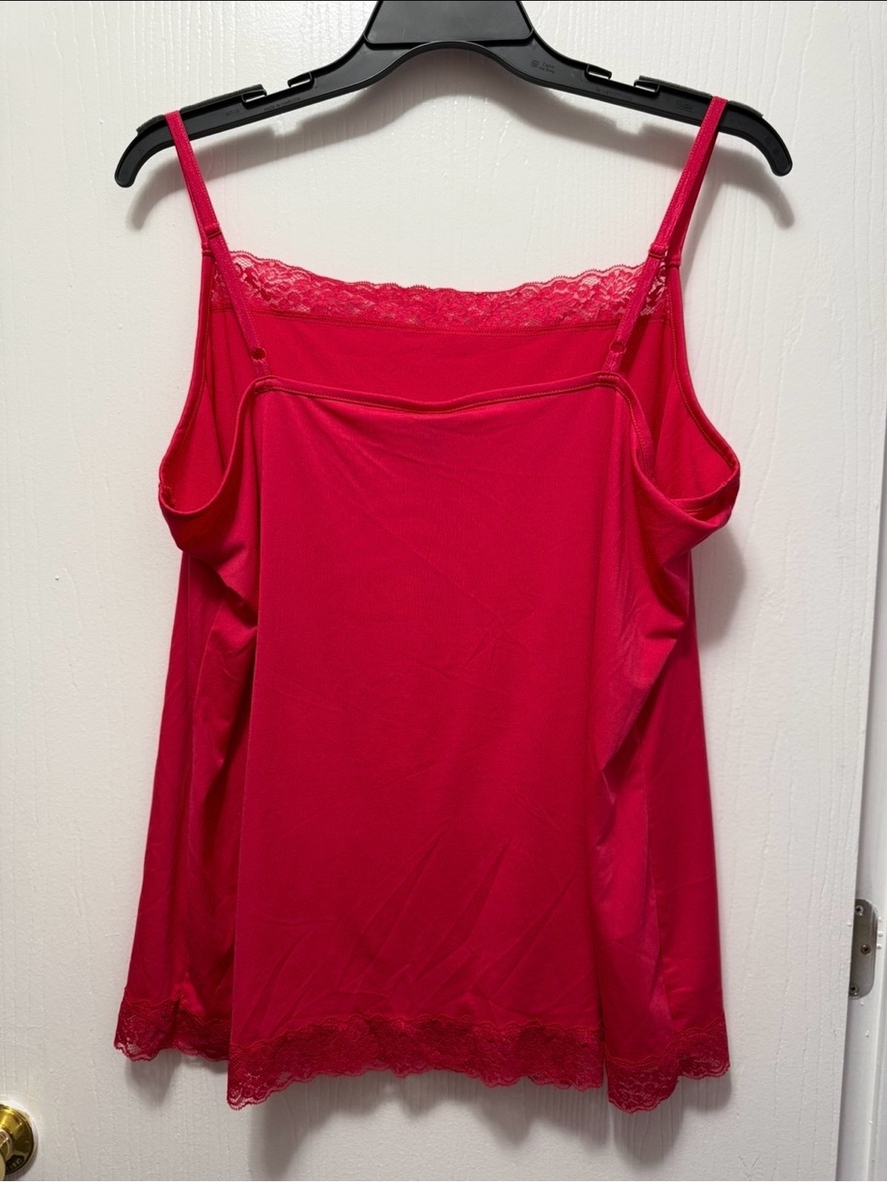 VTG Fashion Bug Hot Pink Lace Trim Cami Top Y2K Coquette Fairy Core Size 2XL - Picture 2 of 3